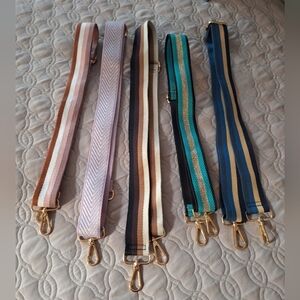 Set of 5 Adjustable Bag Straps with Gold Clasps